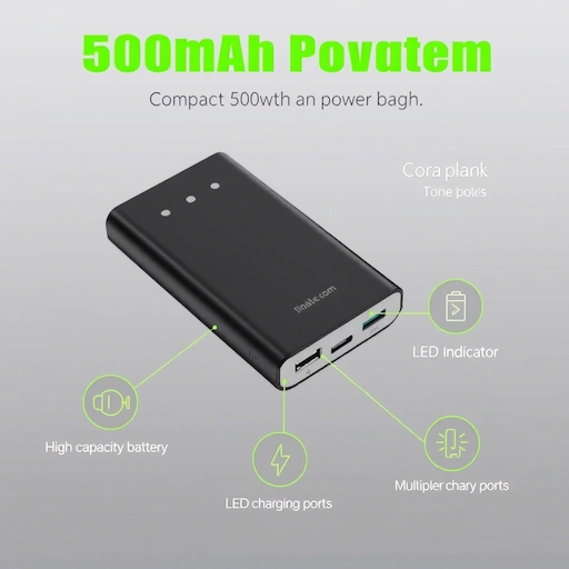 Batterie externe de 500mAh, 15W